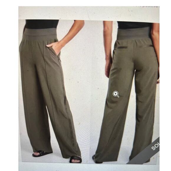 Athleta Nolita Wide Leg Pants Mountain Olive Green SZ 4 - Picture 2 of 5